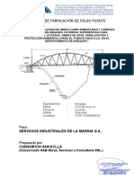 Informe de Fabricación de Falso Puente