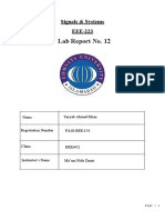 Lab Report No. 12: Signals & Systems EEE-223