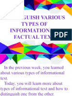 Distinguishing Various Types of Informational Factual Text