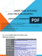 Cs 103 Computer System and Programming: Chapter 02: C++ Programming Basics