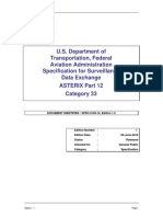 U.S. Department of Transportation, Federal Aviation Administration Specification For Surveillance Data Exchange ASTERIX Part 12 Category 33