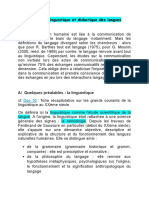 La Théorie Linguistique Et Didactique Des Langues