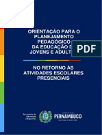 Orientação para Planejamento Pedagógico 2021 - Educação de Jovens e Adultos