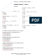 Simple Present - Test 1: A - Put in The Correct Verb Forms