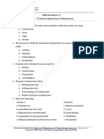 CBSE Worksheet-17 Class - VI Science (Separation of Substances)