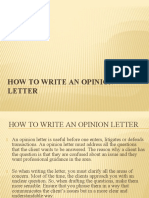 How To Write An Opinion Letter