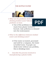 1.what Are The Problems Derived From Drinking Bottled Water? Mention Two Problems at Least