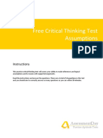 Free Critical Thinking Test Assumptions Questions