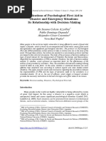 Applications of Psychological First Aid in Disaster and Emergency Situations: Its Relationship With Decision-Making