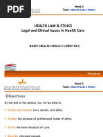 Health Law & Ethics Legal and Ethical Issues in Health Care: Basic Health Skills Ii (Gru1251)