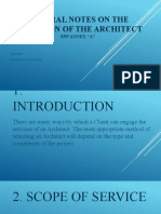 General Notes On The Selection of The Architect