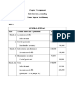 Chapter 5 Assignment Introductory Accounting Name: Nguyen Mai Phuong