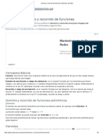 Dominio y Recorrido de Funciones. Ejercicios Resueltos