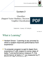 Classifiers (Support Vector Machines, Decision Trees, Nearest Neighbor Classification)