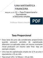 Aula 11 e 12 - Taxa Proporcional e Equivalente, Desconto Simples