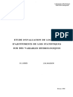 Etude D'Evaluation de Logiciels D'Ajustements de Lois Statistiques Sur Des Variables Hydrologiqltes