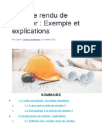 Compte Rendu de Chantier