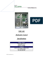 VHC-102 Hydraulic Control Specifications: Vertitron Midwest, Inc