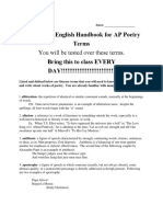 The Official English Handbook For AP Poetry Terms Bring This To Class EVERY DAY!!!!!!!!!!!!!!!!!!!!!!!!!!!