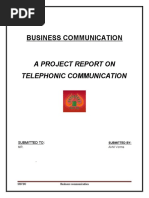 Business Communication: A Project Report On Telephonic Communication