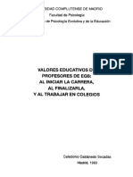 Ij2fo19tc+: Valores Educativos de Profesores de Egb: Al Iniciar La Carrera, Al Finalizarla, Y Al Trabajar en Colegios