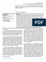 A Study On Financial Performance: A Comparative Analysis of MRF Tyres Industries LTD and Selected Tyre Companies in India