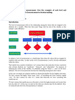 Q.1 Describe Level of Measurement. Give Five Examples of Each Level and Explain The Role of Level of Measurement in Decision Making. Ans. Levels of Measurement