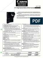 Canon F-1 High Speed New Dealer Notebook Page