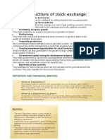 Roles and Fuctions of Stock Exchange:: Depository and Custodical Services