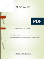 Concept of Value: Presented By: Kundan, Nandini, Savitri