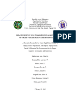 Relationship of Self-Evaluation in Academic Progress of Grade 7 Taguig Science High School Students