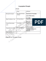 Geographical Thought: Component-I (A) - Personal Details