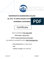 Certificate: Inderprastha Engineering College 63, Site - Iv Surya Nagar Flyover Road Sahibabad, Ghaziabad