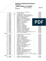 Facultate: Medicină Dentară: Universiatea de Medicina Si Farmacie Din Craiova Tabel Nominal Cu Studenti