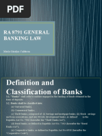 Ra 8791 General Banking Law: Maria Ginalyn Calderon