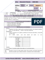 Marzo - 6to Grado Matemáticas (2020-2021)