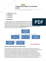 Determination of Residential Status of Individual Under Income Tax Act