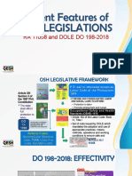 Salient Features of OSH Legislations