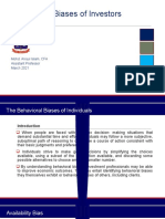 Behavioral Biases of Investors: Mohd. Anisul Islam, CFA Assistant Professor March 2021