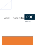 Acid - Base Titration.: Lab Report