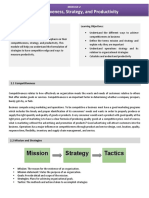 Strategy Tactics Mission: Competitiveness, Strategy, and Productivity