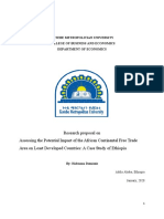 Assessing The Potential Impact of The African Continental Free Trade Area On Least Developed Countries A Case Study of Ethiopia