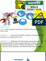 Safety Legislation, Regulation and Policy