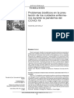 Problemas Bioéticos en La Prestación de Los Cuidados Enfermeros Durante La Pandemia Del Covid-19