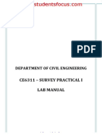 Ce6311 - Survey Practical I Lab Manual: Department of Civil Engineering