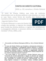 Direito Eleitoral - Fundamentos, Objeto, Fontes, Princípios, Relacionamento Com Outras Disciplinas Jurídicas