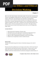 Business Ethics and Ethical Decision Making: Learning Objectives