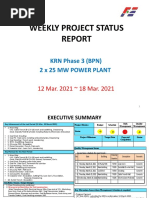 Weekly Project Status: KRN Phase 3 (BPN) 2 X 25 MW Power Plant