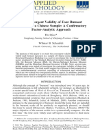 The Convergent Validity of Four Burnout Measures in A Chinese Sample: A Confirmatory Factor-Analytic Approach