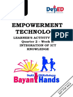 Empowerment Technology: Learner'S Activity Sheet Quarter 2 - Week 8: Integration of Ict Knowledge